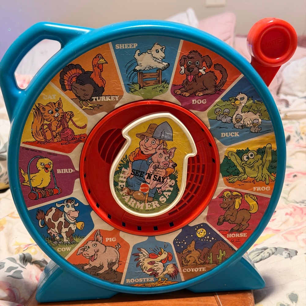 Mattel Blue and Red “See N Say” The Farmer Says Animal Sound Toy